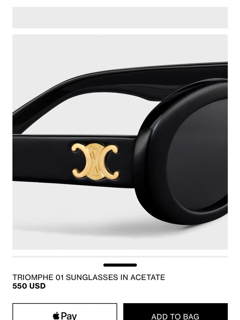 Celine black TRIOMPHE 01 SUNGLASSES